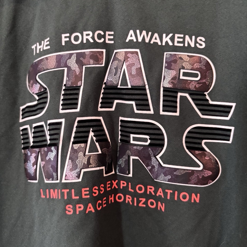 Starwars The Force Awakens Short Sleeve Pull Over Hoodie Men's Sz 30 Green - Picture 4 of 5
